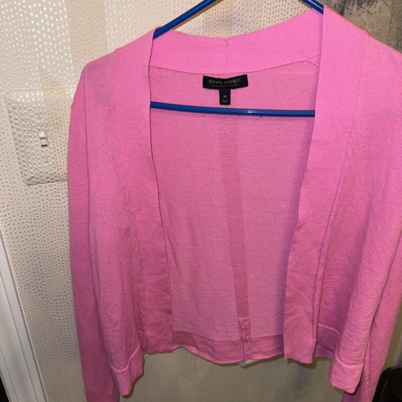 Banana Republic Sweater Womens M Medium Hot Pink 100% Merino Wool Business - Picture 5 of 5